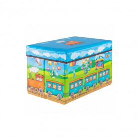 Krabice na hračky 48x29x30 cm SPRINGOS HA3047 modro-zelený vzor