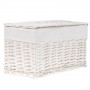 Proutěný koš s víkem 55x40x26 cm SPRINGOS HOME bílý