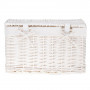 Proutěný koš s víkem 40x25x25 cm SPRINGOS HOME bílý