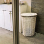Proutěný koš na prádlo 34x43x61 cm SPRINGOS HOME bílý
