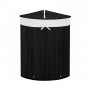 Rohový koš na prádlo 73l SPRINGOS BAMBUS černý