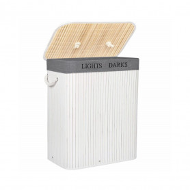 Koš na prádlo 100l SPRINGOS BAMBUS LAUNDRY bílý