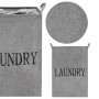 Úložný koš 81l, šedý s nápisem Laundry SPRINGOS HA0112