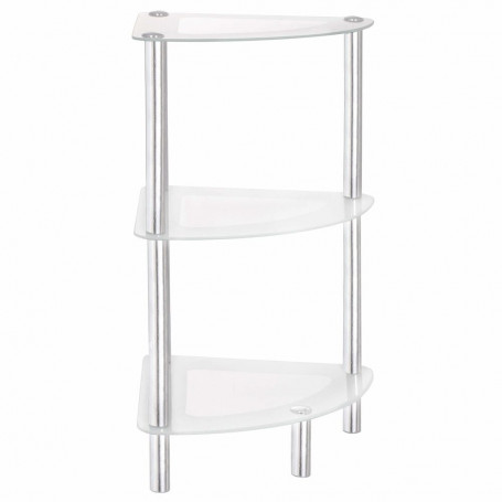 Koupelnová polička skleněná SPRINGOS NOVA 3 chrom