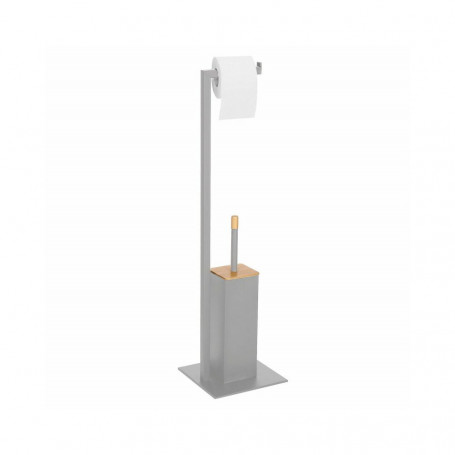 Držák na toaletní papír s WC štětkou SPRINGOS TB0011 šedý
