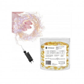 LED řetěz Nano Ježek - 3m, 300LED, 8 funkcí, IP44, bílá/žlutá