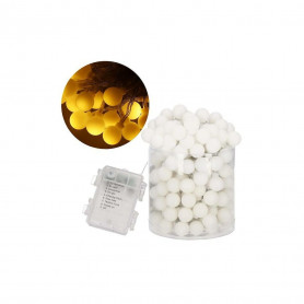 LED řetěz Kuličky - 7,5m, 80LED, 8 funkcí, 3xAA, IP44, teplá bílá