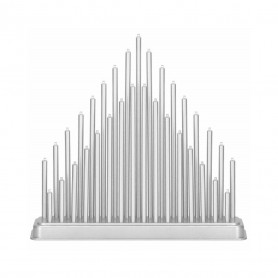 LED vánoční svícen - 33 svíček, 32cm, 3xAA, stříbrný