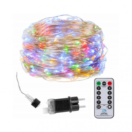 LED řetěz Nano - 30m, 300LED, 8 funkcí, ovladač, IP44, multicolor