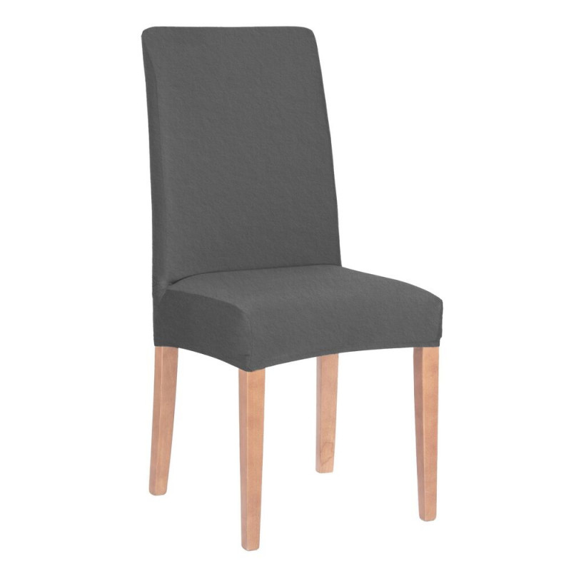 SPRINGOS Potah na židli elastický, tmavě šedý samet SPRINGOS SPANDEX HA0012-XG