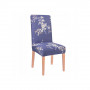 Potah na židli elastický, modrý s květy SPRINGOS SPANDEX