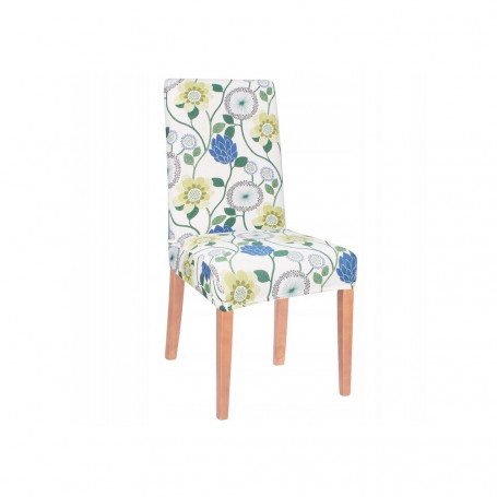 Potah na židli elastický, bílý s květy SRINGOS SPANDEX