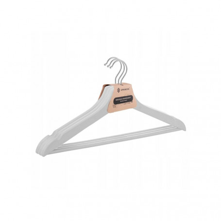 Ramínka na šaty 43cm dřevěné, šedé, sada 3ks SPRINGOS URBAN