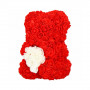 Medvídek z růží 30 cm, červený s bílým srdcem SPRINGOS ROSE BEAR