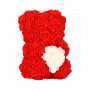 Medvídek z růží 30 cm, červený s bílým srdcem SPRINGOS ROSE BEAR