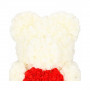 Medvídek z růží 40 cm, bílý s červeným srdcem SPRINGOS ROSE BEAR