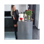 Medvídek z růží 40 cm, bílý s červeným srdcem SPRINGOS ROSE BEAR