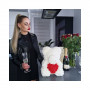 Medvídek z růží 40 cm, bílý s červeným srdcem SPRINGOS ROSE BEAR