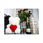 Medvídek z růží 40 cm, bílý s červeným srdcem SPRINGOS ROSE BEAR