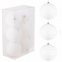 Vánoční baňky Sněhové koule bílé - 6cm, sada 6ks