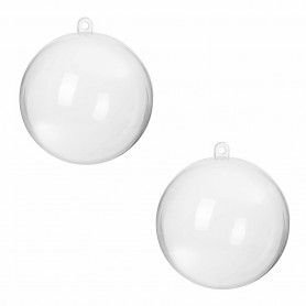 Vánoční baňky průhledné - 8cm, sada 2ks