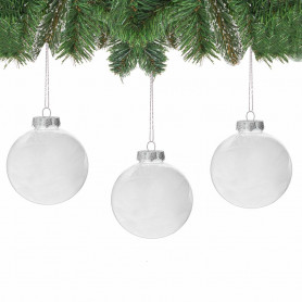 Vánoční baňky bílé - 8cm, sada 3ks