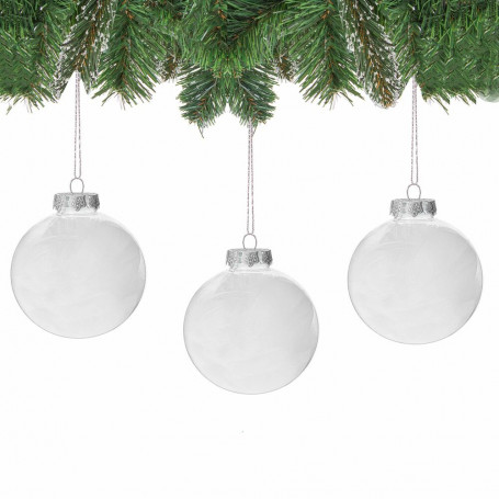 Vánoční baňky bílé - 8cm, sada 3ks