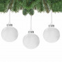 Vánoční baňky bílé - 8cm, sada 3ks