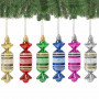 Vánoční ozdoby - Bonbóny s mašlí barevné, 12cm, sada 6ks