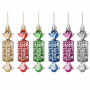 Vánoční ozdoby - Bonbóny Merry Christmas barevné, 12cm, sada 6ks