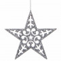Vánoční ozdoby - Hvězdy se třpytkami stříbrné, 10cm, sada 6ks