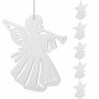 Vánoční ozdoby - Andělé s trumpetou bílí, 11cm, sada 6ks