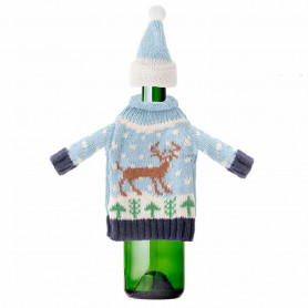 Vánoční obleček na láhev modrý