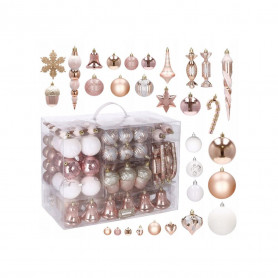 Maxi 153 dílná sada vánočních ozdob zlato-růžová