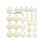 Vánoční baňky béžové mix - 4/5/6cm, sada 30ks