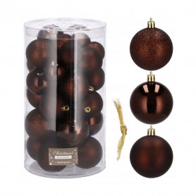 Vánoční baňky hnědé mix - 4/5/6cm, sada 30ks