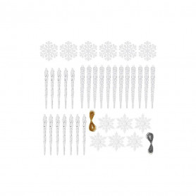 Vánoční ozdoby - Rampouchy a sněhové vločky, sada 36ks