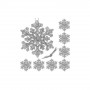 Vánoční ozdoby - Sněhové vločky se třpytkami 8cm, stříbrné, sada 8ks