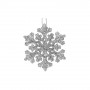 Vánoční ozdoby - Sněhové vločky se třpytkami 8cm, stříbrné, sada 8ks