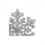 Vánoční ozdoby - Sněhové vločky se třpytkami 8cm, stříbrné, sada 8ks
