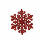Vánoční ozdoby - Sněhové vločky se třpytkami 8cm, červené, sada 8ks