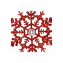 Vánoční ozdoby - Sněhové vločky s krystalem 12cm, červené, sada 2ks
