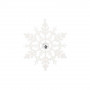 Vánoční ozdoby - Sněhové vločky s krystalem 12cm, bílé, sada 2ks