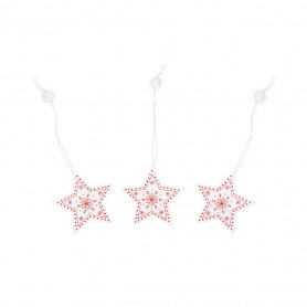 Vánoční dřevěné ozdoby - hvězdy, sada 3ks