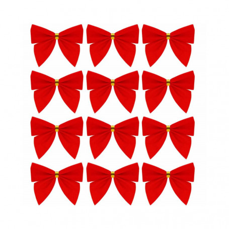 Vánoční motýlci, 6x5 cm červená, sada 12ks