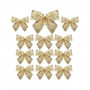Vánoční motýlci, 6x5 cm zlatá, sada 12ks