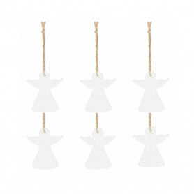 Vánoční dřevěné ozdoby - andělíček, sada 6ks
