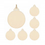 Vánoční dřevěné ozdoby - sněhová koule, sada 6ks