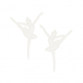 Vánoční ozdoby - Baletka, bílá, sada 2ks