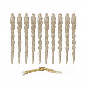 Vánoční ozdoby - Rampouchy, zlaté, sada 10ks